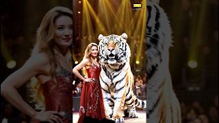 Magical Transformation: Woman and Big Tiger on AGT #americagottalent #magic #agt