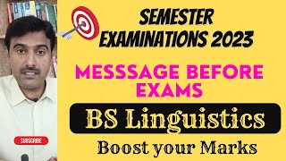 Message for BS English Students before Semester (Linguistics)