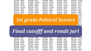 1st grade Poltical Science  Final cutofff and result jari