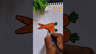 Simple step to draw a Carrots 🥕🥕 #shorts #ytshorts #youtubeshorts #viralvideo #drawing #satisfying