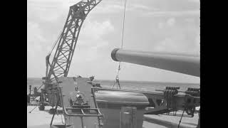 Scenes from the deck of USS Mississippi (BB-41), on August 21, 1944.