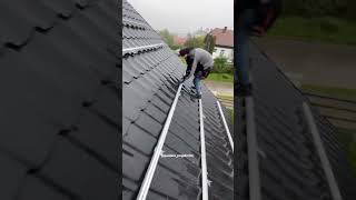 A little rain won't stop these guys... #shorts #roof #roofer #roofing #roofershelper #solar #safety