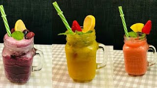 ജ്യൂസ് 3 വ്യത്യസ്ത രുചികളിൽ| GRAPE SODA | COCKTAIL MOJITO | PINEAPPLE STRAWBERRY SMOOTHIE |#juice