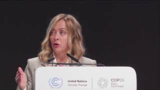 Baku, l'intervento di Giorgia Meloni alla #COP29