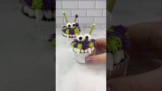 Monster cupcakes 👿🧁 #cupcakes #halloween #halloweencupcakes #cakedbyrach #monster #cute #shorts