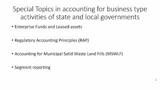 Lec 7 v Special topics in accounting for business type activities of S and L gov