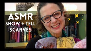 ASMR Show + Tell Scarf Collection ☺️🧡 Trying Scarves On Me + You (fabric sounds, personal attention)