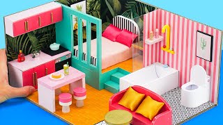 DIY Cardboard House #32 How To Make Miniature Tropical House With All Rooms For Family