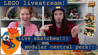 LEGO and Sketching Livestream! Modular Central Perk alternate build!