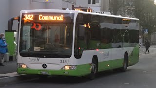 Ligne 342 direction Communal en Mercedes Benz Citaro sous la neige Neuchâteloise