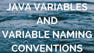 Java Variables and variable naming convensions (manohar academy)