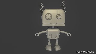 I made a robot in Blender from a video tutorial