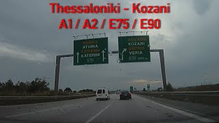 A2/E90 Thessaloniki - Kozani (night drive)