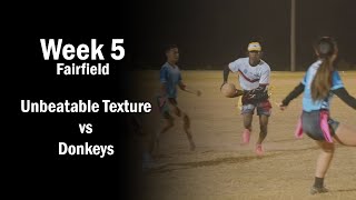 Unbeatable Texture vs Donkeys - Fairfield Wednesday Oztag - Week 5