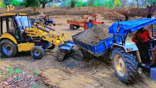 Down fall Swaraj tractor 834 overloaded working time||Heavy power working in pond|| #jcb #swaraj