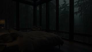 Deep & Peaceful Sleep | Occasional Sounds of Rain and Soft Thunder | Dark Bedroom