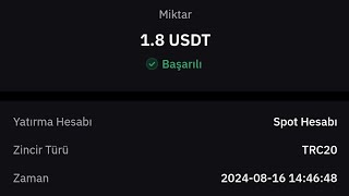 GÜNDƏLİK 1.80 DOLLAR QAZANC.BİNANCE HESABINA ÇIXARIŞ #pulqazan #pulqazanma #pulqazanmaq