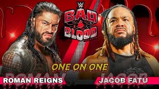 FULL MATCH- Jacob Fatu vs Roman Reigns WWE Bad Blood Hell in a Cell #badblood  #wwe2k24 #romanreigns