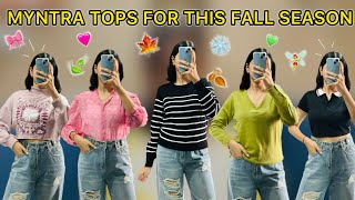 Myntra tops for fall season🕊️🍁|| Cute Tops || winter clothes ||#fashion #myntra #myntrahaul