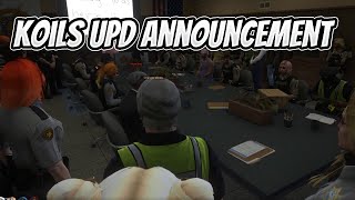 Koils Announcement To All UPD Officers | Nopixel RP | GTA V