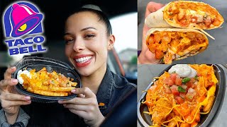 Trying TACO BELL Buffalo Chicken Nacho Fries & Burrito!