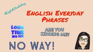 Everyday English expressions - Long time no see, no way, you’re kidding me! - English Vocabulary