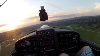 Take-off in Sunset with passenger