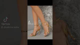 Weeding and parties wear golden stiletto heels ideas#2024#heels#stiletto#shorts#reels#fashion#sandal