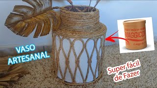 Vaso feito com tambor de Massa Crrida- [Diy Artesanato]