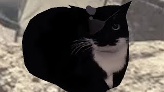 low poly cat vibing to low quality Metal Gear Solid OST