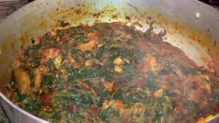 Vegetable soup and yam porridge. Eforiro and Asaro