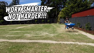 Top dressing my back lawn with the sand the SMART way!! // SPRING lawn renovation 2023 part 4