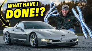 I PUT INSANE HEADERS & X PIPE ON THE C5 CORVETTE!!! *C5 Corvette Headers Install | DriveHub