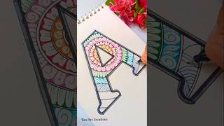 Alphabet A Mandala Art🍎✨✨ #shorts #mandalaartforbeginners #alphabet #drawing #trending #shortsvideo