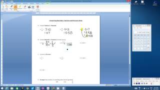 Converting Decimals, Fractions & Percents (2016)