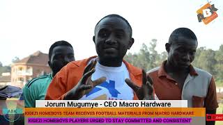 Macro Hardware donates Training Gear to Kigezi Homeboyz, as former Cranes Star Obua pledges support.