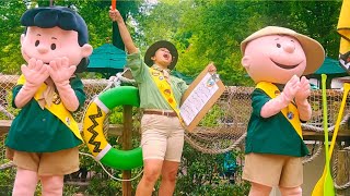 Freeze Dance with Peanuts Characters in Camp Snoopy at Carowinds with Mommy & Baby |