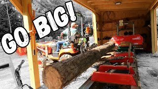 Just Too Much For Our Tractor! - Setting Huge Logs With a Kubota BX