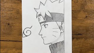 How to draw Naruto side view using just a pencil | drawing Naruto step-by-step