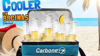 COOLER CON BOCINAS BLUETOOTH CARBONE- TOTAL PERFECTO PARA CARNAVALEAR.