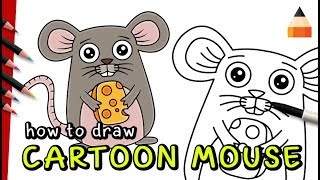 How To Draw Mouse | Drawing Mouse | Cartoon Mouse