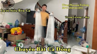 Lưới Bén Cá 5Phân Ba Màn Chuyên Bắt Cá Đồng