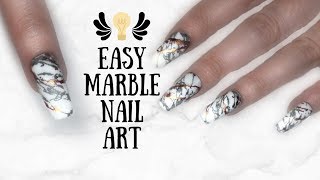 1 Minute Marble | Easy Marble Nail Art