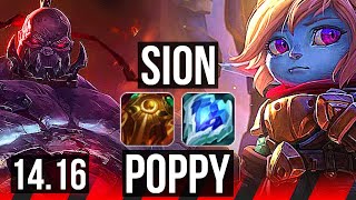 SION vs POPPY (TOP) | 7/2/7, Dominating, Rank 15 Sion | EUW Grandmaster | 14.16