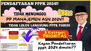 🔴TERBARU ❗ PENDAFTARAN PPPK 2024 TIDAK MENUNGGU PP MANAJEMEN ASN  ❓TIDAK LOLOS , PPPK PARUH WAKTU❗