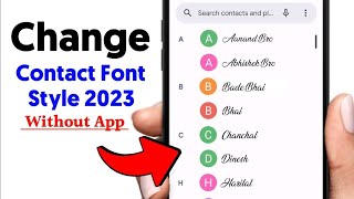 How to change contact name font style || change Contact font style | Contact/contact tricks