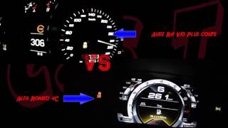 Car Speed Test Audi R8 vs Alfa Romeo 4C Series Acceleration