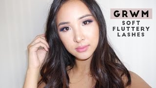 GRWM | Soft Blue Fluttery Lashes Tutorial | C&C