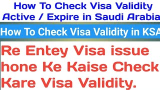 How To Check RE Entry Visa Validity in Saudi Arabia. Kaise Check Kare Visa Validity in KSA.#muqeem