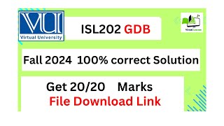 ISL202 GDB SOLUTION | ISL202 GDB 2024 | ISL202 GDB SOLUTION fall 2024 | ISL202 GDB #vulearning